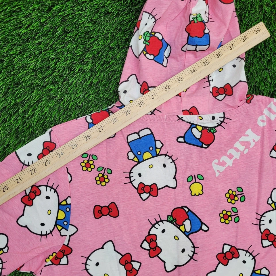 Толстовка с капюшоном женская Sanrio Hello-Kitty AOP на молнии большая 20x27 розовая легкая - Изображение 4 из 4