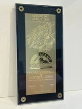 1993 COLORADO ROCKIES OPENING DAY 24K GOLD PLATED TICKET #338