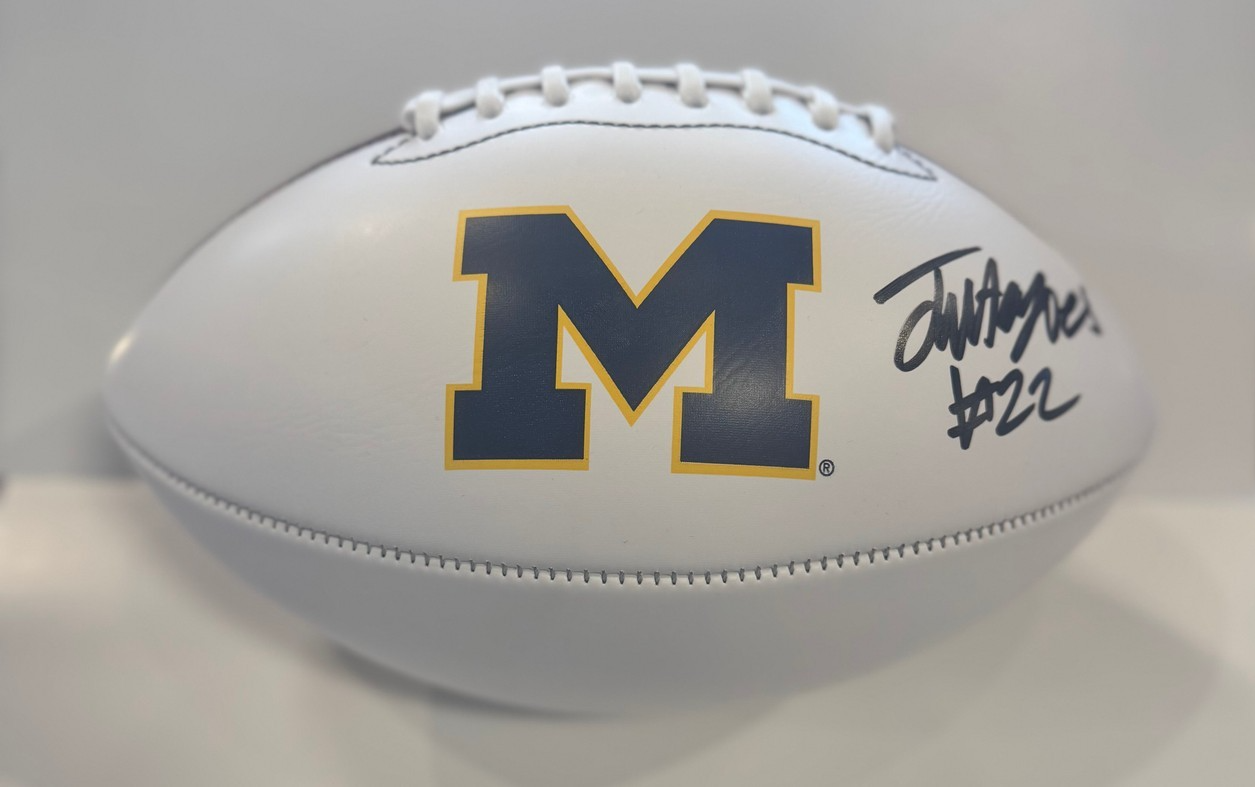 Justice Haynes Autographed Signed Michigan Wolverines White Panel Football 