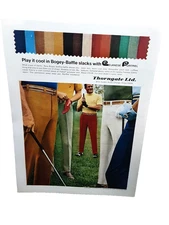 Vintage 1969 Thorngate Bogey Baffle Golf Slacks Print Ad