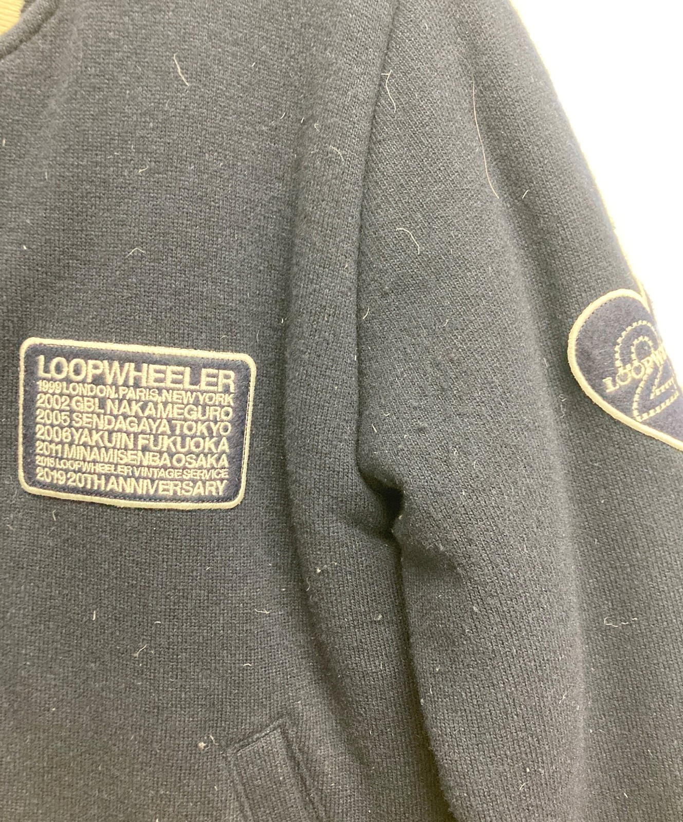 LOOPWHEELER Wool stadium jacket Size: SMALL Navy … - image 5
