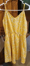 Shein, Women's Size Medium, Yellow Floral Print Dress with Straps.