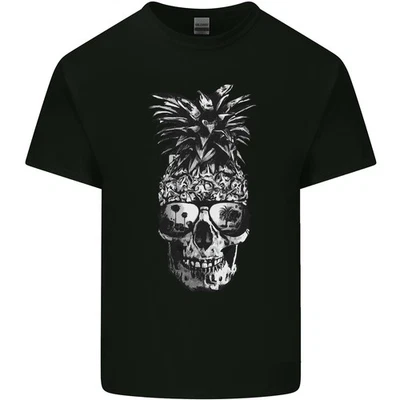 T-Shirt En Coton Léger Pour Homme Avec Crâne D'Ananas Surf Surfing Vacances - Photo 1/4