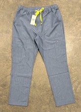 NWT FIGS Cairo Zip Fly Cargo Scrub Pants Men's Medium Regular Light Blue