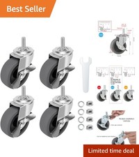 3" No Noise Swivel Casters Set of 4 - 150 lbs Load Capacity with Easy Install