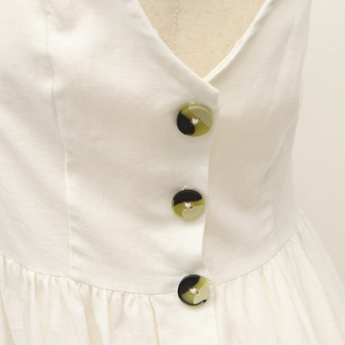 Neu mit Etikett Asos Maxikleid Leinenmischung 4 weiß Seitenknöpfe Schulterbindung Strand Prärie - Bild 8 von 15