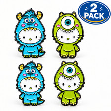 2 Pack Cute Monster Character Enamel Pins Cartoon Kawaii Brooch Set Blue Green