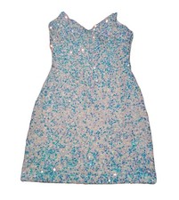 Windsor White Iridescent Sequined Party Formal Bodycon Mini Dress Size M