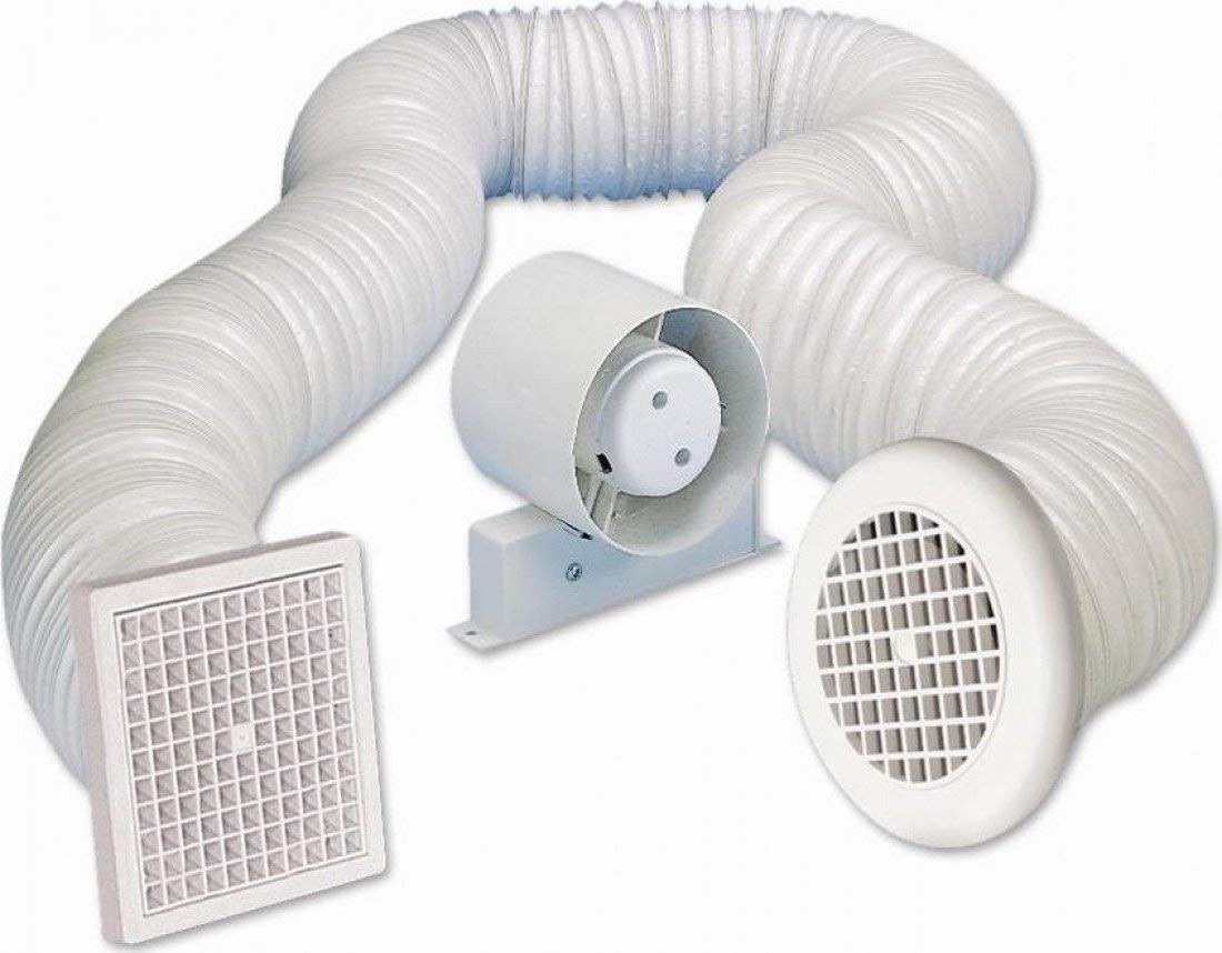 Airvent 434446A Inline Loft Extractor Fan with Timer 4"" / 100mm
