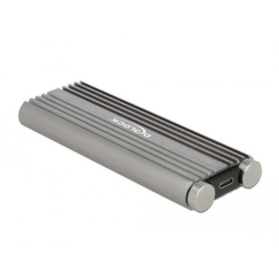 Delock Gehäuse Festplattengehäuse M2 SSD NVMe PCIe USB C silber werkzeuglos