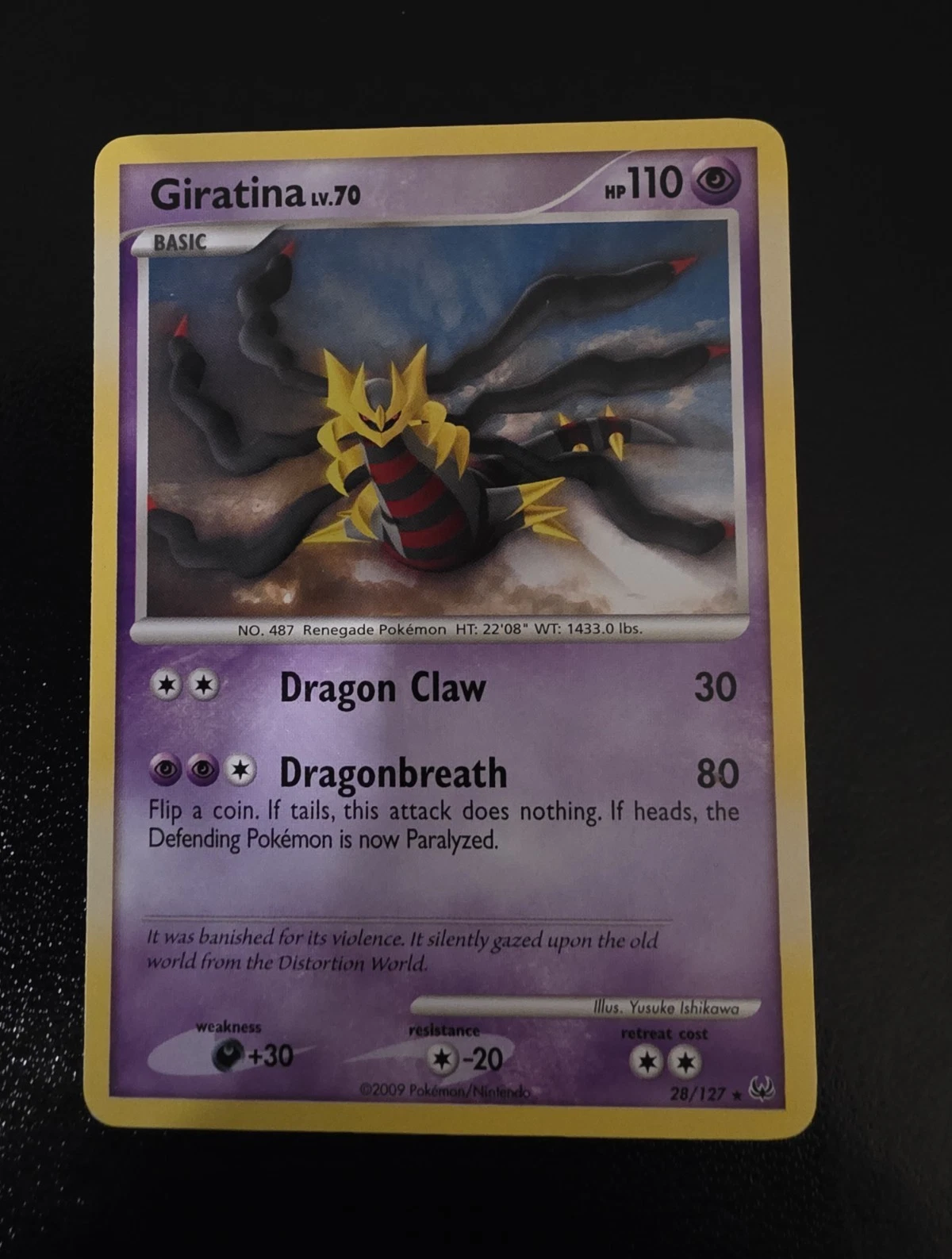 Pokemon TCG Giratina Lv.70 28/127 Platinum Rare - Ships PWE
