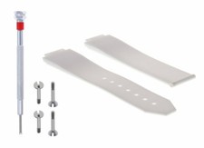 21MM RUBBER WATCH BAND STRAP CLASP FOR 38MM HUBLOT BIG BANG  4 SCREW WHITE