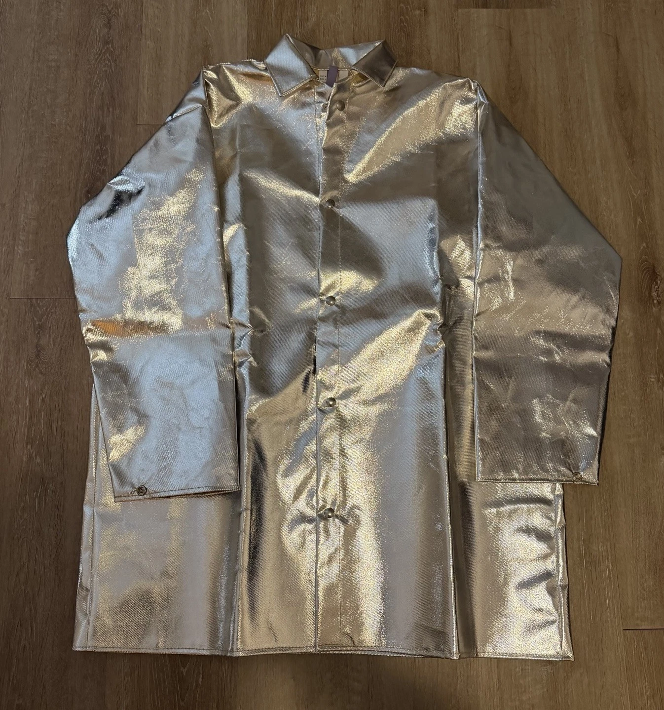 Vintage 70s 80s Firefighter Aluminized Silver Jacket Coat Sz XL Union Made USA