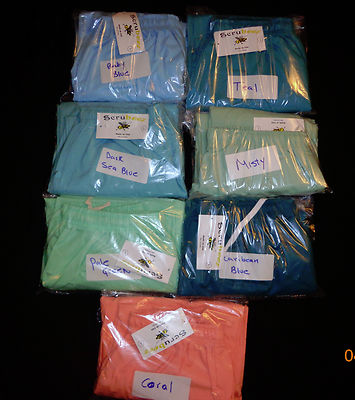 #ad Scrubeez Cargo Scrub Pant Drawstring Elastic waist Size LG Regular Dark Sea Blue $14.99