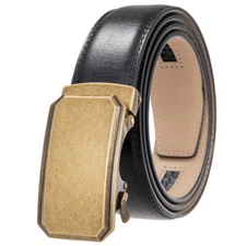 Classic Men's Leather Belt Automatic Buckle Belt Ratchet Strap Gift Belt