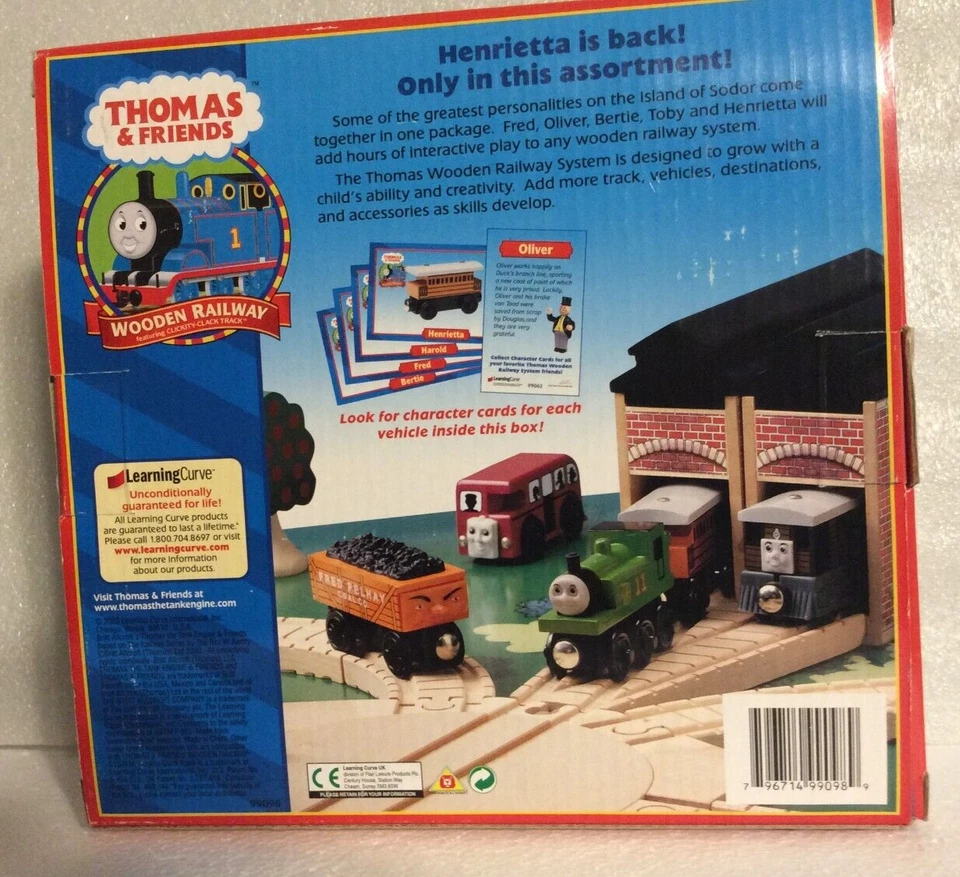 5-АВТОМОБИЛЬ ПОДАРОЧНАЯ УПАКОВКА с HENRIETTA 99097 новый 2000 издание Thomas & Friends деревянный RR - Изображение 2 из 4