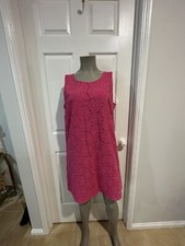 Sigrid Olsen Dress | Pink | Cotton Broderie | Size L Summer Boho Cottage