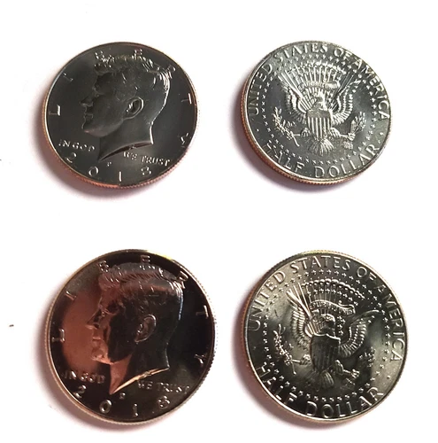 2018 Kennedy Half Dollars 2 coins set P + D Proof Like