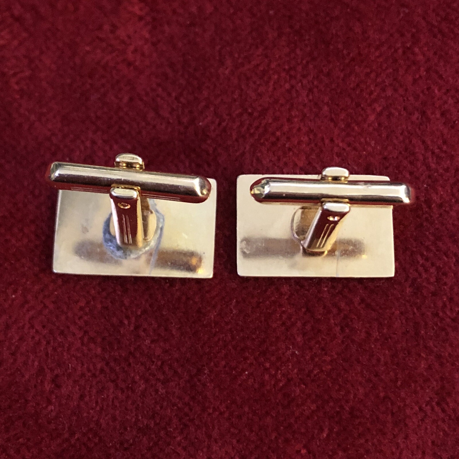 Vtg. Rectangular Goldtone Cufflinks - image 2