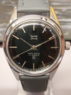 RARE HMT DOSTI WINDING BLACK DIAL 057096 INDIA MEN'S FULL WORKING