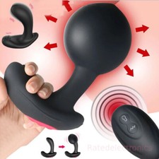 Inflatable Anal Vibrator Butt Plug Male Prostate Massager Sex Toys Men Women US