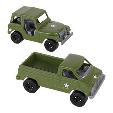 Tim Mee Processed Plastic Strombecker Army Men Green Jeep Pickup Truck Vehicles