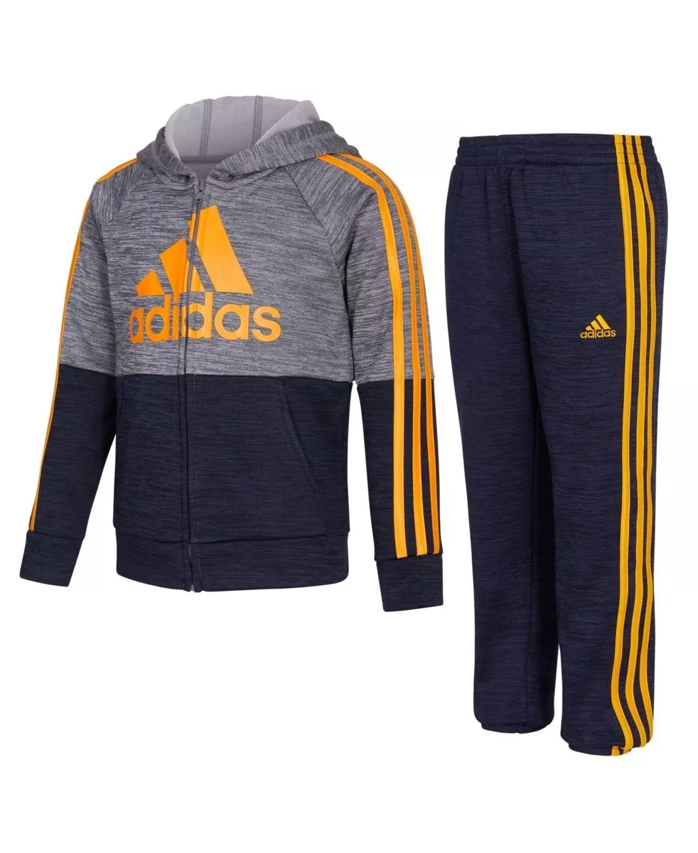 Adidas Boys Brand Fleece Hoodie Pants Set 4