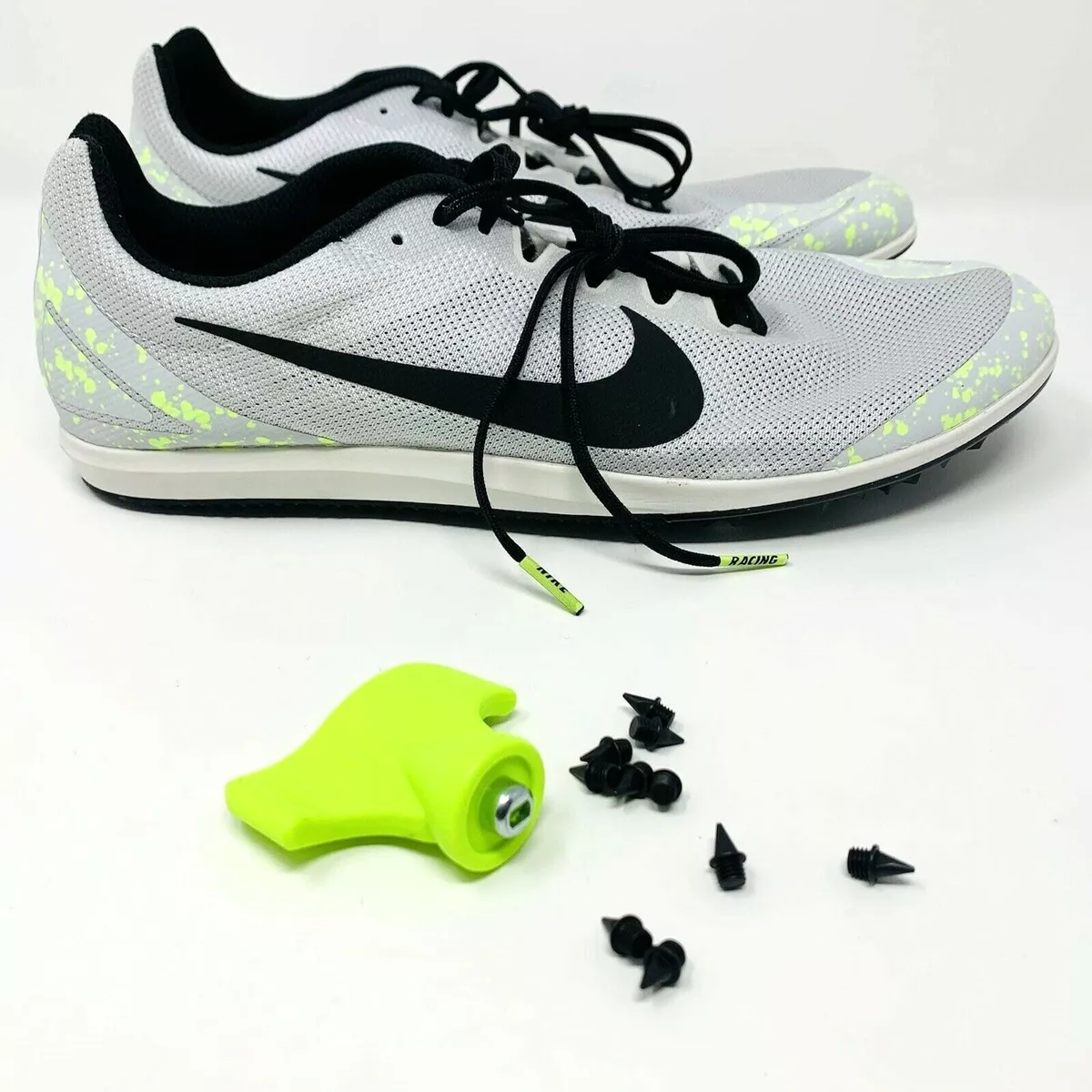 Nike Zoom Rival D Racing Shoes With Spikes and Tool Men s Size 12 Light Weight