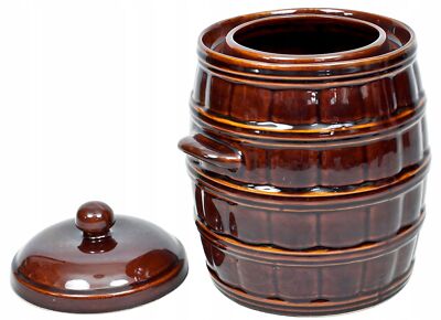 Sauerkrauttopf aus Steingut Tontopf 16 L mit Deckel