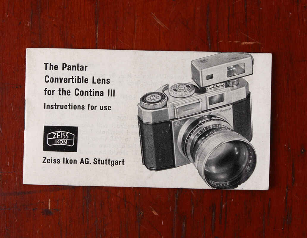 ℳ. ZEISS PANTAR CONVERTIBLE LENSES INSTRUCTION BOOK/216613 | eBay