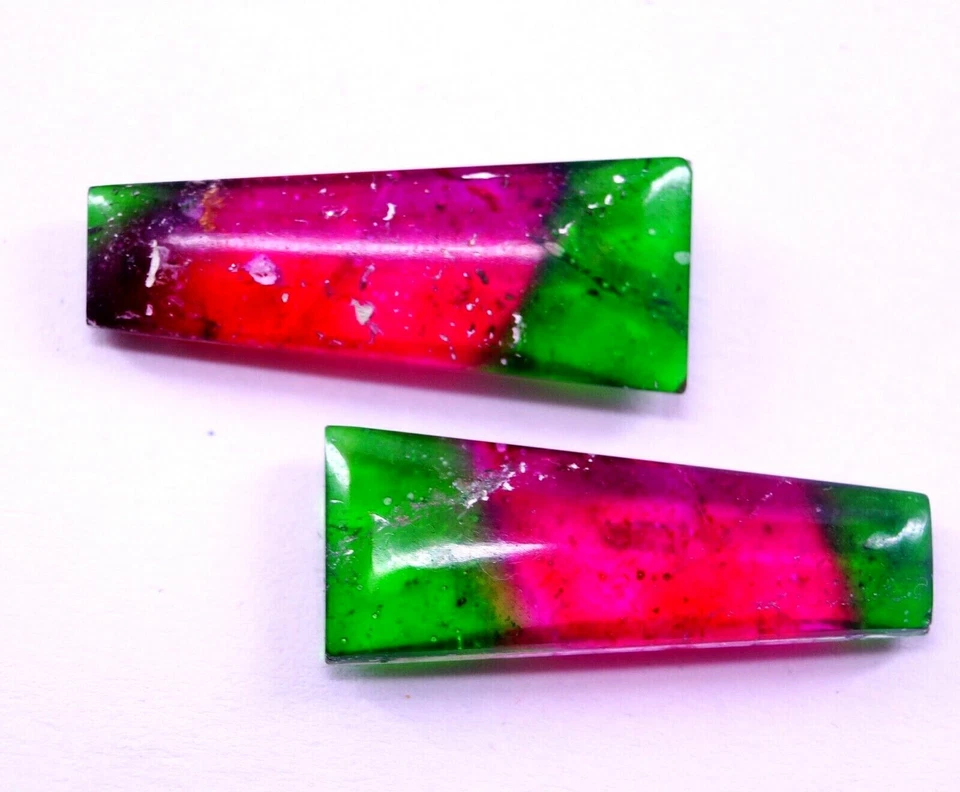 50.90 Ct Pair Of Watermelon Beautiful Tourmaline Gemstone Certified Jewelry Use - Image 4 of 4
