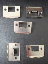 (5) NEW SCHLAGE STRIKE PLATES 1-5/8" x 2-1/4" SQUARE CORNER 619 NICKEL W/ SCREWS