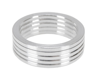 Bicycle MINI BMX ROAD MTB headset spacers 1'' threadless (SET of 5) 2mm - SILVER