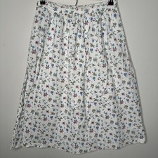 Vintage Floral Skirt Sz 10 Cottage Core Pockets Elastic Waist Coquette Romantic