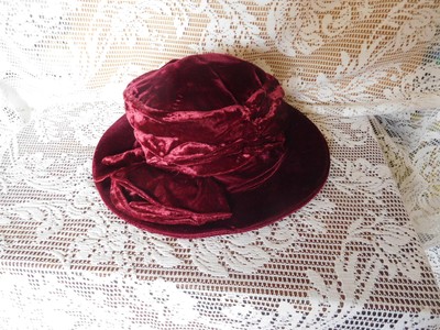 burgundy velvet hat