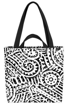 Black and White Geometrisch Tasche geometrisch grunge patchwork azteken maja