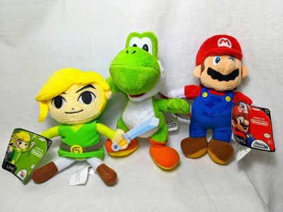 Nwt 14 World Of Nintendo Super Mario 3 Small Plush Yoshi Mario Link 7 5 Ebay