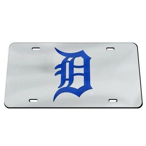 Detroit Tigers MLB Silver Laser Tag License Plate WinCraft - Picture 1 of 2