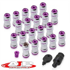 20 Pieces M12 1.25 Jdm Performance Wheel Rim Lug Nuts Chrome Purple Key Caps