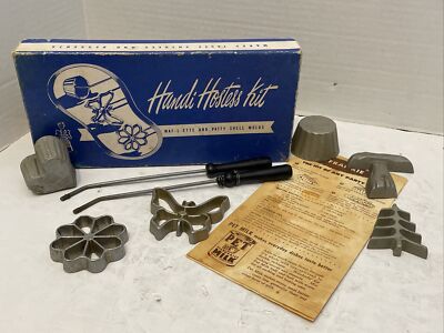 Vintage*Handi Hostess Kit Waf-L-Ette and Patty Shell Mold/Molds + Extras