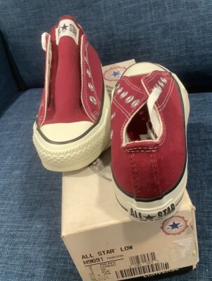 Vtg 90s Converse All Star Low Top Maroon Chuck Taylor Men's US 3