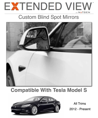 Extended View™ Tesla Model S Blind Spot Mirrors | Tesla BlindSpot Mirrors (2 pk)