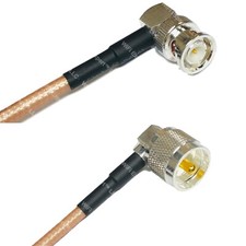 RG142 Silver BNC MALE ANGLE to UHF Male Angle Coax RF Cable USA Lot