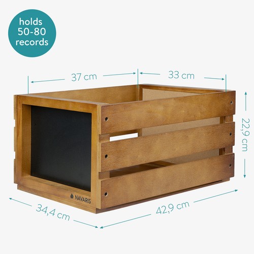 Cassetta Dischi Vinile in Legno Cassa Porta Vinili 50-80 Dischi 42,9x34,4x22,9cm - Afbeelding 6 van 7