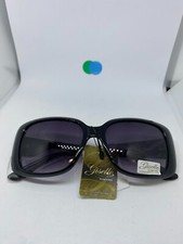 Giselle Sunglasses Women Round BLACK Frame PURPLE LENSES UV 400