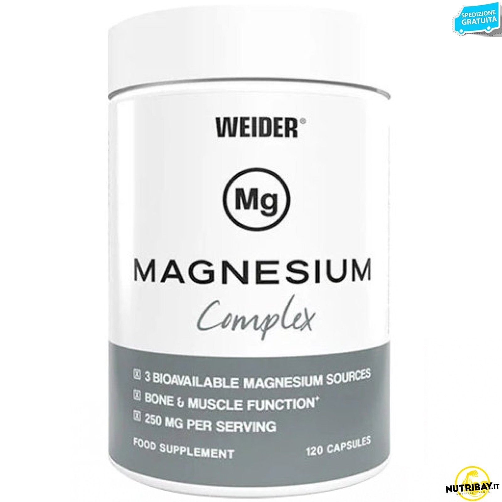 Weider Mg Magnesium Complex - 120 caps 3 fonti di magnesio