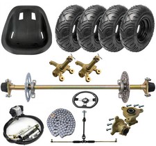 29" Rear Axle Kit 6" Wheels Front Steering Hub Seat ATV Go Kart Golf Cart Trike