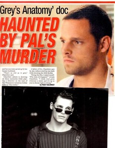actor-model Justin Chambers-  1/2 pound original career clippings lot 75 pages!