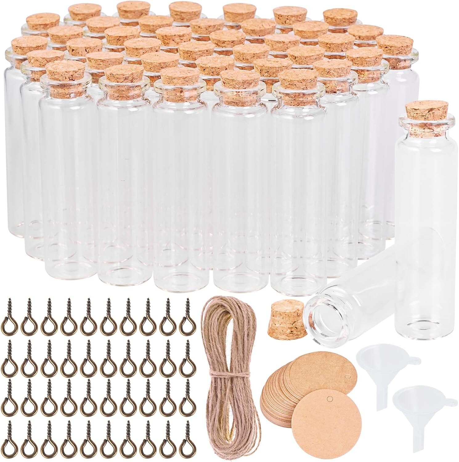 Cieex 40 Stück Reagenzglas Mit Korken Glas, Reagenzgläser Mit Korken 20Ml, Klein