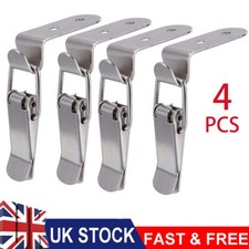 4Pcs 90° Stainless Steel Spring Loaded Draw Toggle Latch Catch Clamp Clip NEW